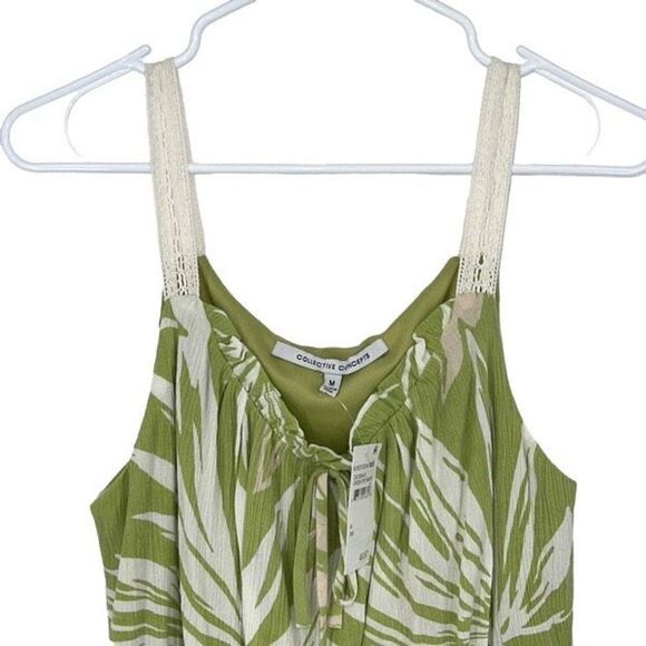 Collective Concepts Womens Cami Midi Dress Lined Sleeveless‎ Size Medium Green - Picture 3 of 10